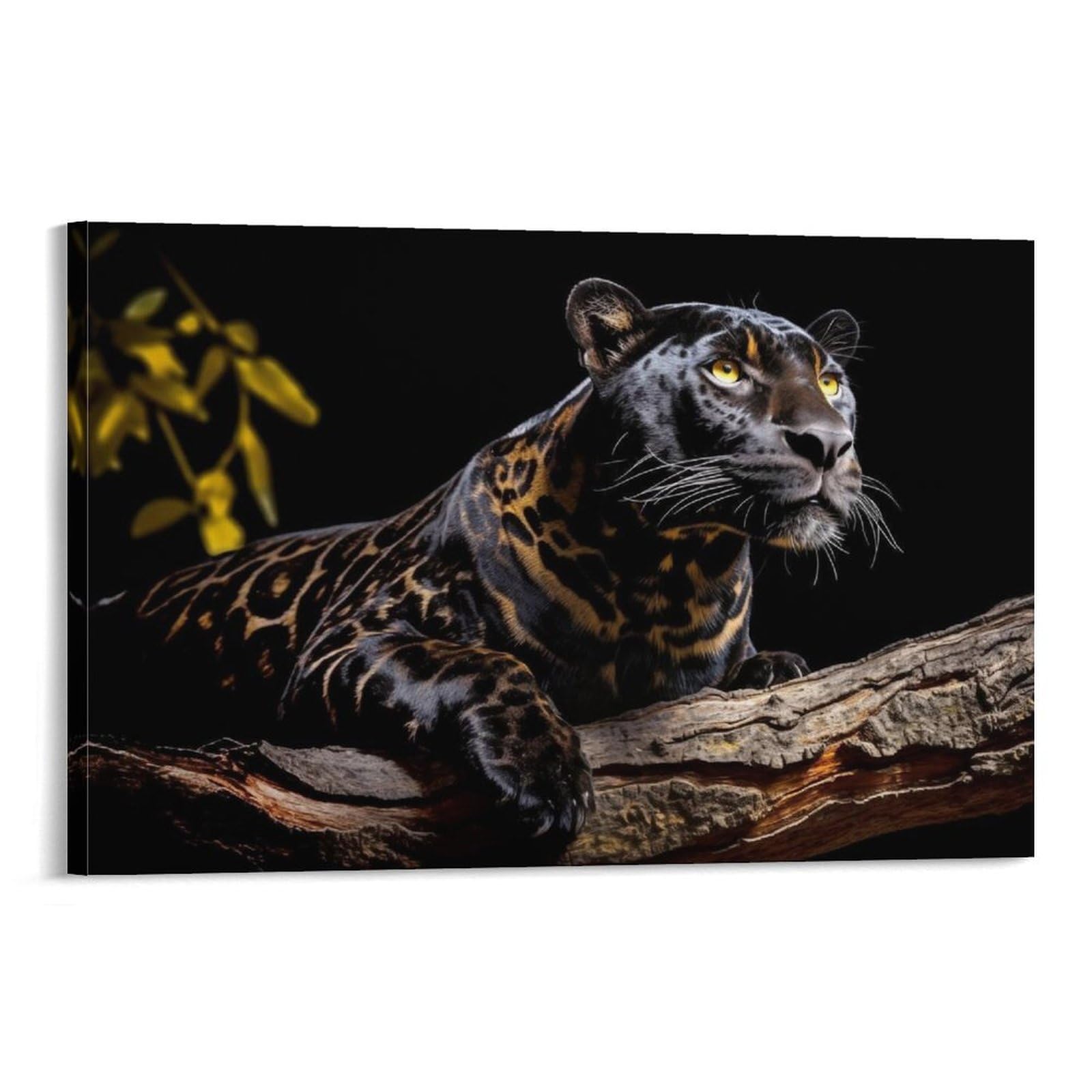 FUPMTKLT Black Panther Gold Panther Animal Wildlife Modern Canvas Poster Wall Art Decor Print Picture Paintings for Living Room Bedroom Decoration 20x30inch(50x75cm)