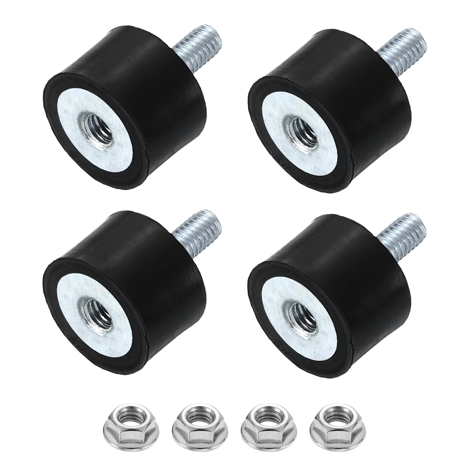 uxcell M8 Rubber Mounts, 4Pcs 30x30mm(DxH) Rubber Cylindrical Anti Vibration Isolator Shock Absorber with Lock Nut for Car Bobbin Generator Air Compressors — Amazon image 24