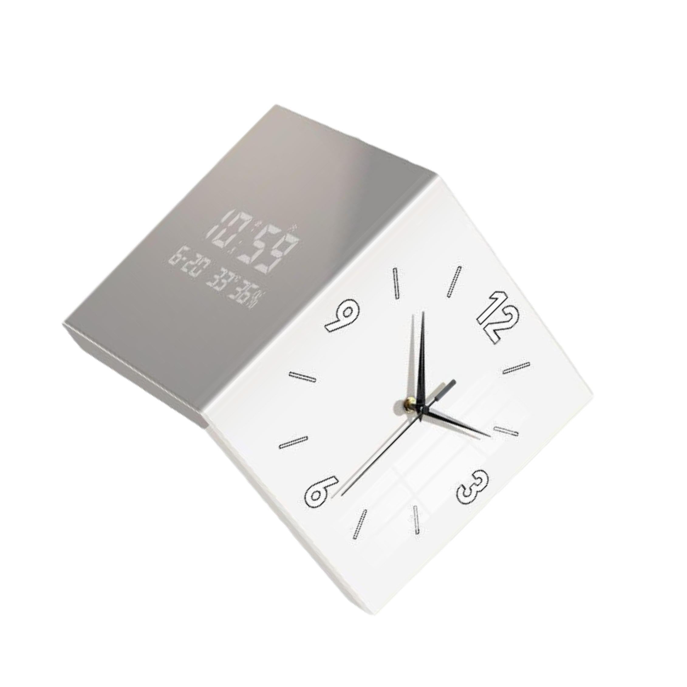 Elegante, doppelseitige Eckwanduhr für Küche, Wohnzimmer, Büro oder Landhausstil – vielseitig einsetzbar, Weiß, 26 x 26 cm