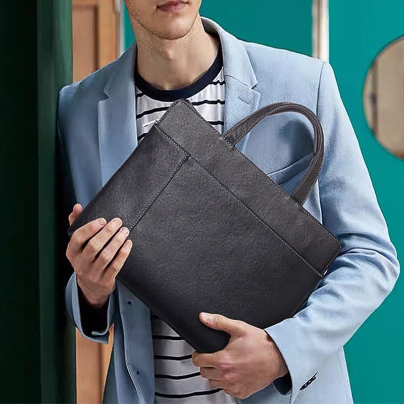 Soft Leather Hand-held Cowhide Single Shoulder Crossbody Business Leisure Document Bag image 2
