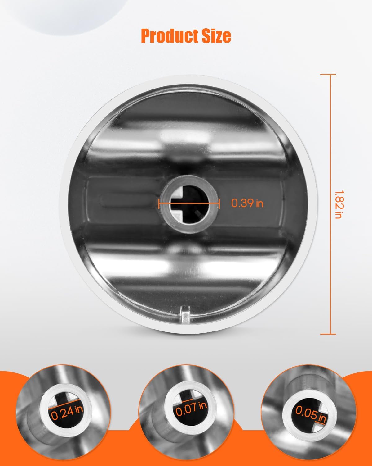 5PCS Stainless Steel Stove Control knob Fit for Whirlpool WFG525S0HS0,WFG525SOHD0,WFG-525S0HS1,WFG524S0HV0,WFG525S0HV1 and More Repalce W11159630,W11023139,4813782