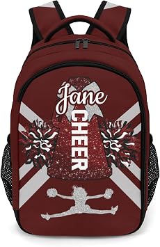 Cheerleader Maroon Cheer Casual Bag Daypack Personalized School Backpack for Women Men Laptop Bag Camping Hiking