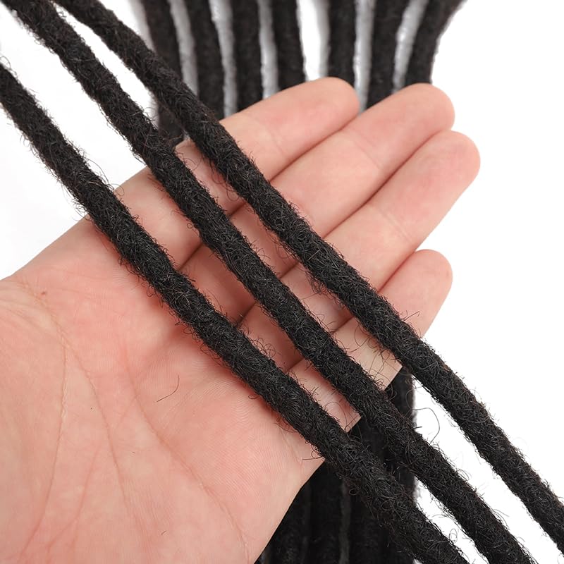 Dreadlock Extensions Human Hair 0.6cm Width 6 Inch 20 Strands 100% Real Human Hair for Man/Women Handmade Permanent Loc Extensions Bundles Can Be Dyed Bleached Curled Twisted - Image 3