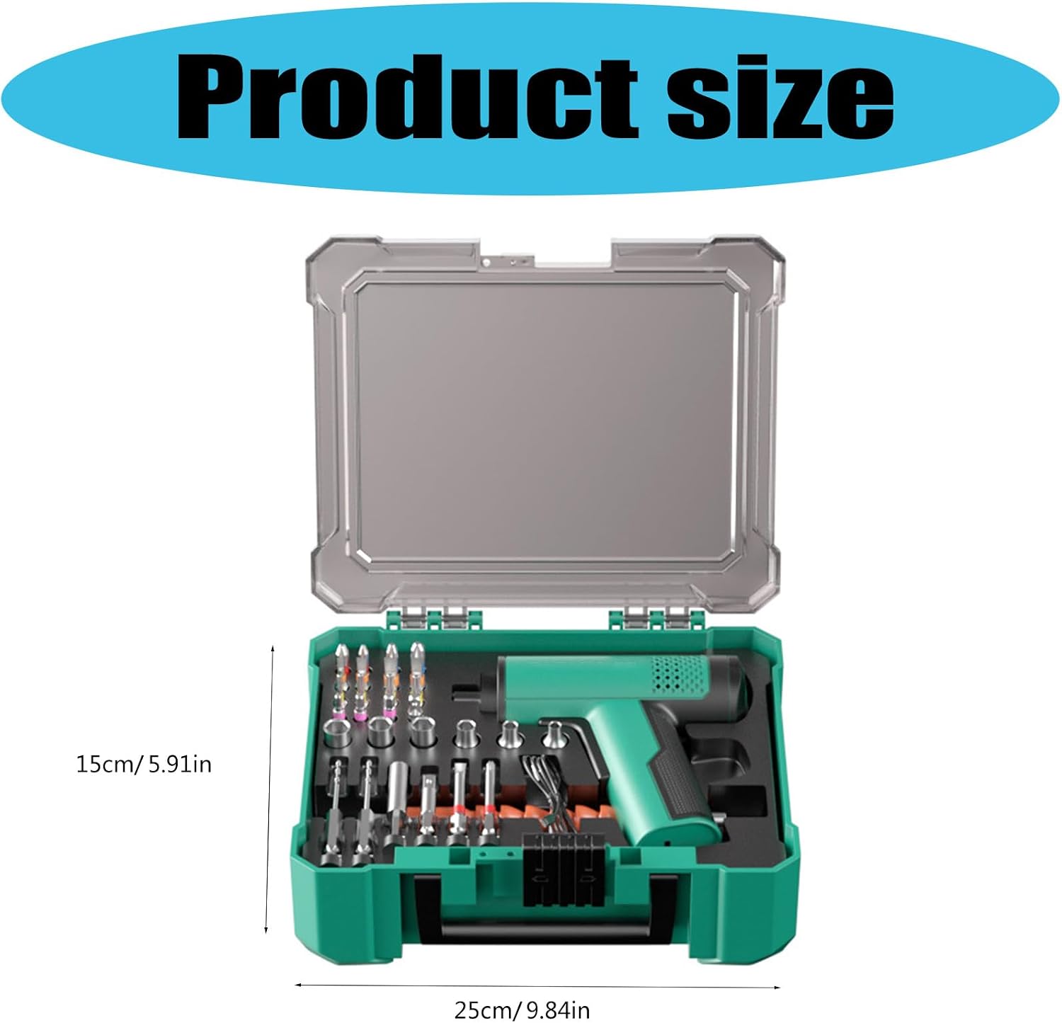 Last Battery Powered Electric Screwdriver Tool Set with Bits AntiWear Storage Box for Secure Keeping Electric Drill