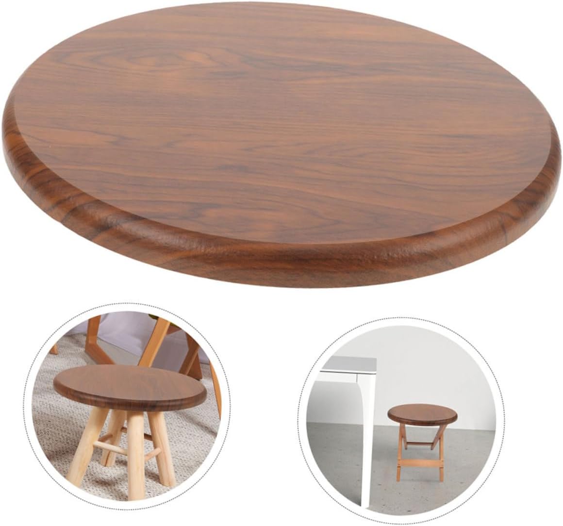 2pcs Wooden Round Stool Seat Replacement Polished Thickened Cushion for Bar Stools Canteen and Dining Areas