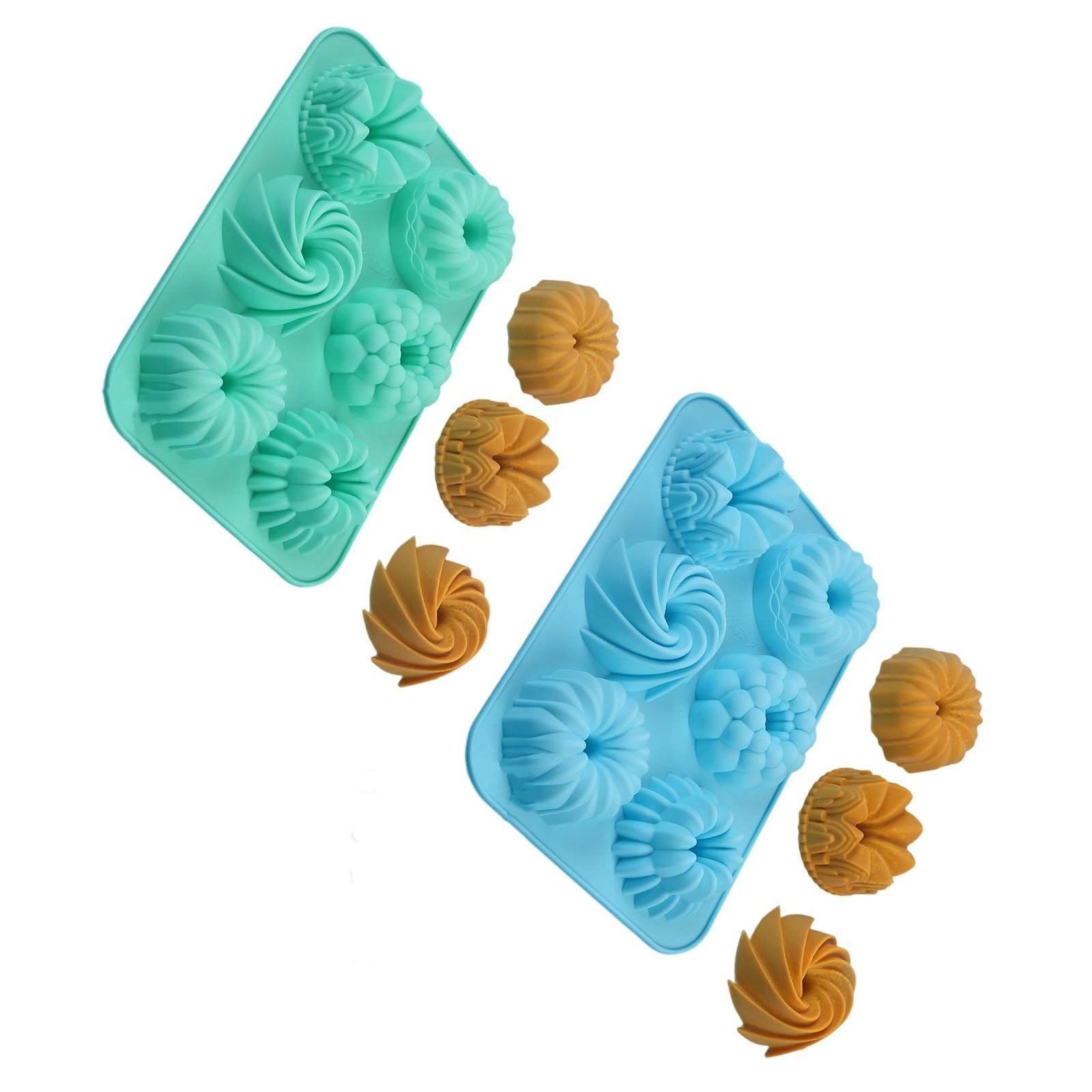 Xjdzineq Multi-Design Silicone Cake Molds, Nonstick Flexible Bakeware for & Easy Flexible Baking Molds