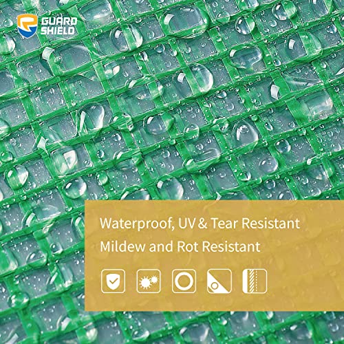 Guard Shield GS15501LG-12X12F Clear Green Tarp Heavy Duty 12X12 Feet Waterproof For Greenhouse Outdoor Garden Poly Cover Uv Resistant 3X3 Weave 10Mil thumb #2
