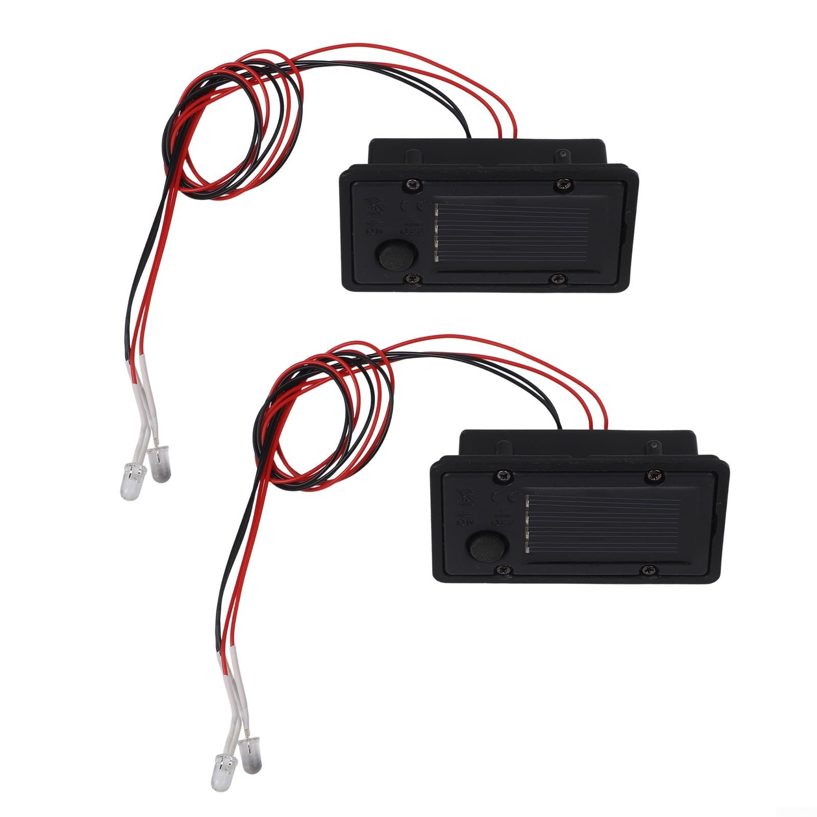 2 Piece Solar Light Replacement Tops with LED Bulbs and Solar Panels for Outdoor Lanterns, Automatic On/Off Sensor
