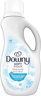 Downy Free & Gentle Liquid Fabric Softener, 44 fl oz, 60 Loads, Hypoallergenic, Sensitive Skin Friendly Fabric Conditioner Liquid