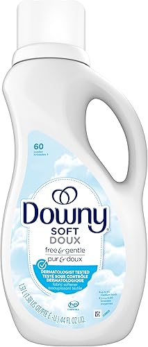 Miniatura 9 de Suavizante líquido para telas Downy Free & Gentle, 44 fl oz, 60 cargas, hipoalergénico, acondicionador de tela líquido apto para pieles sensibles