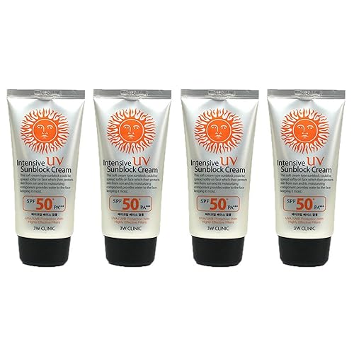 3W Clinic Crema bloqueadora solar UV intensiva 4 unidades SPF50+ / PA+++ 2.4 fl oz (2.3oz)