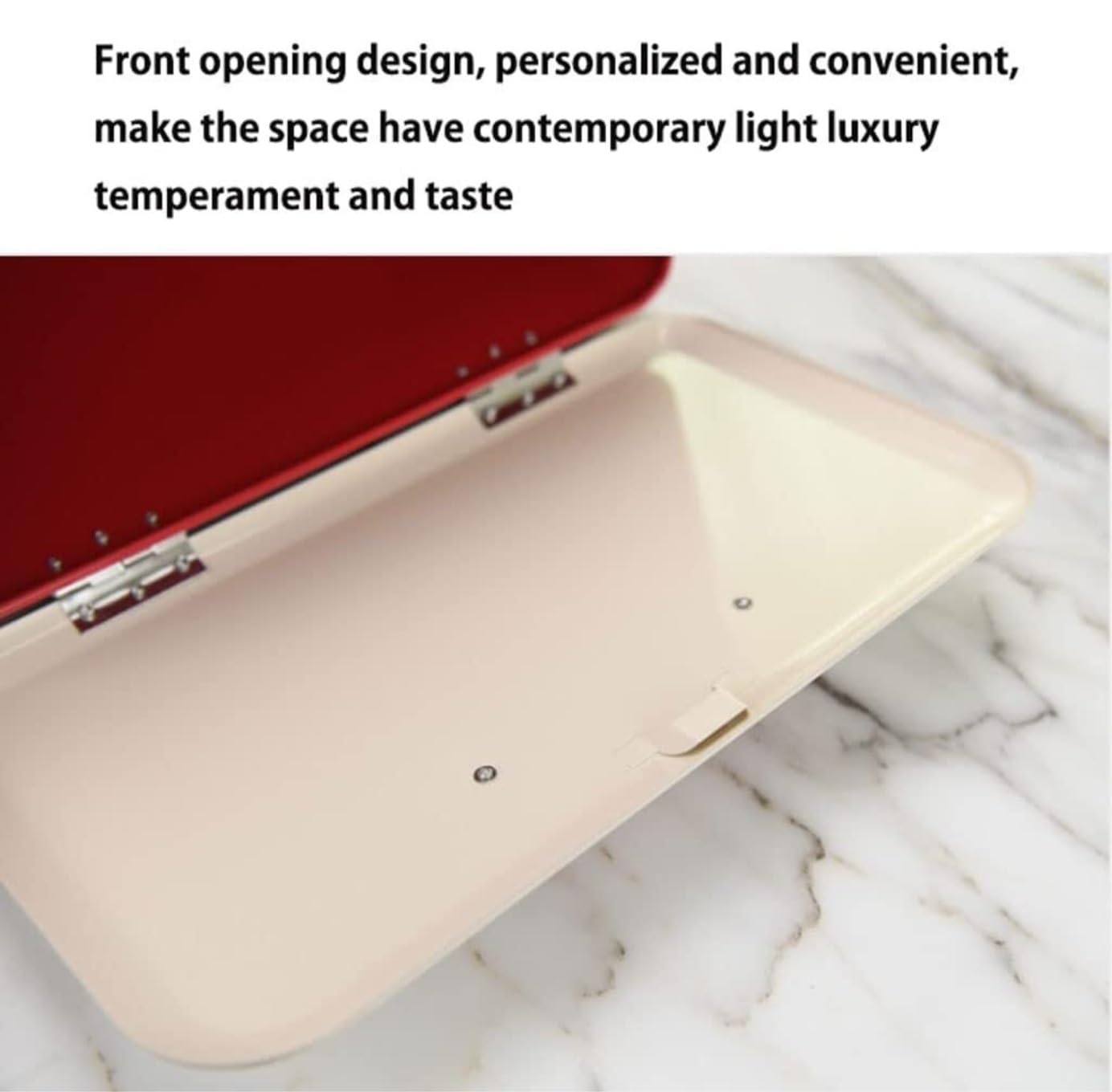 Pojemnik Do Przechowywania Metalowy Pojemnik Na Chleb Ladę Do Przechowywania Chleba Gospodarstwo Żywności Wystroju Do Blatu Kuchennego(Rot)