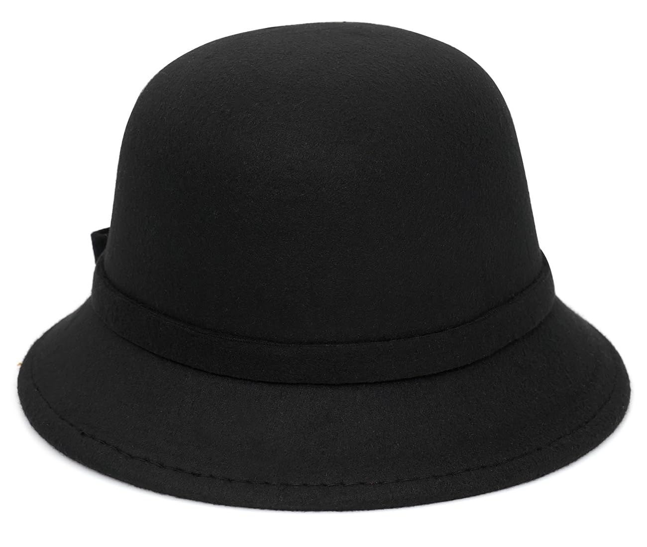 Chapeau cloche en feutre pour femme avec nœud papillon Fedora - Chapeau melon vintage des années 1920