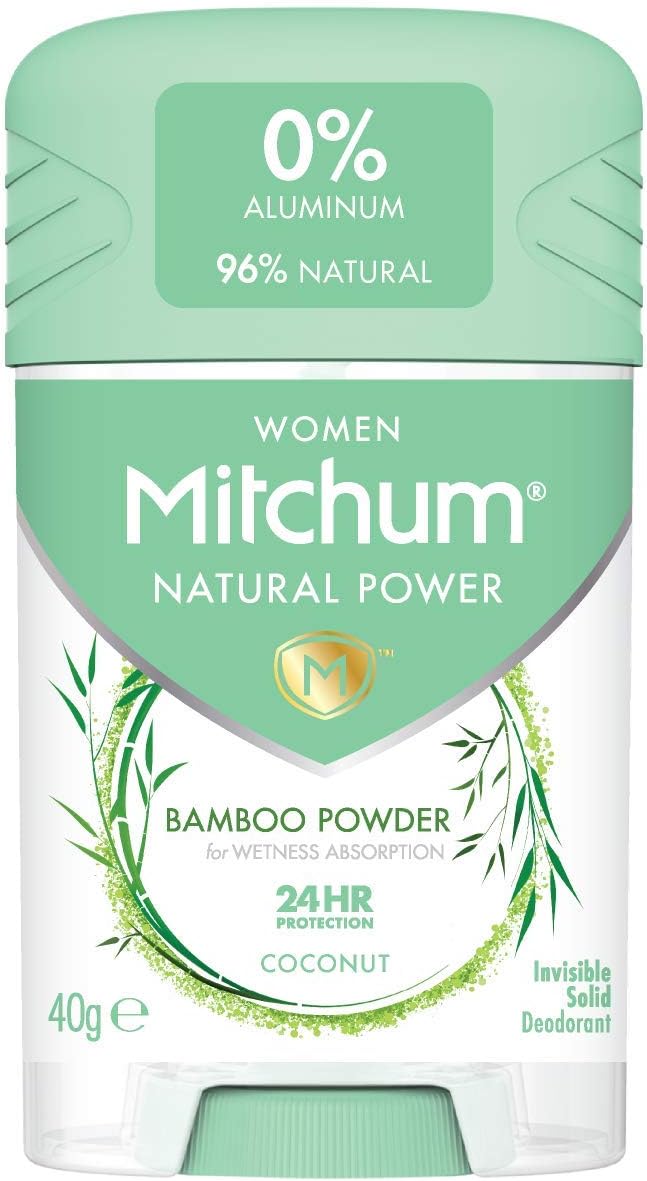 Mitchum Women Natural Deodorant Stick, Aluminium Free, Vegan, 96 percentage Natural Ingredients, Coconut, 40 g