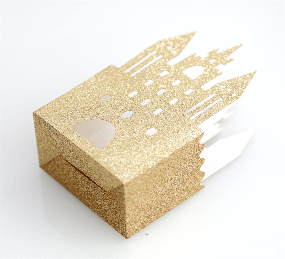 Codulu 50 PCS cajas regalo de boda con Glitter castillo,# 2