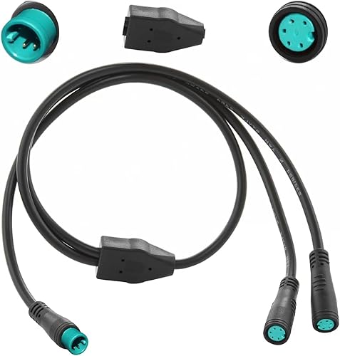 EDENCOMERS Cable de extensión para bicicleta eléctrica 1T2, cable de extensión Y-Split con conector impermeable para luz Ebike, sensor de engranajes