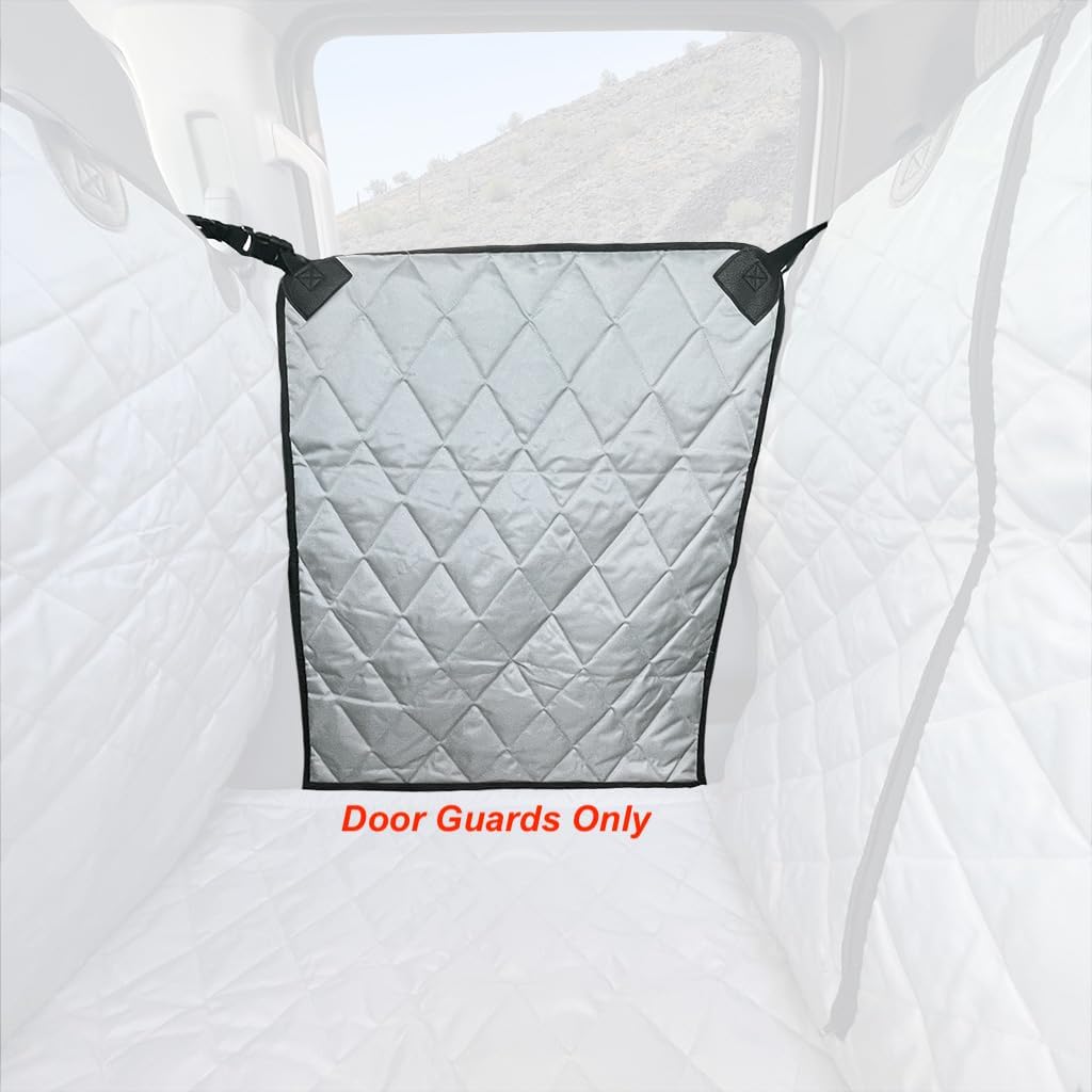 4Knines Truck & Car Door Protector for Dogs – Heavy-Duty Interior Protector for Truck Floor Hammock– Pet Friendly Car Door Covers for Dogs - Scratch Resistant, Easy to Clean Design, Set of 2 (Grey)