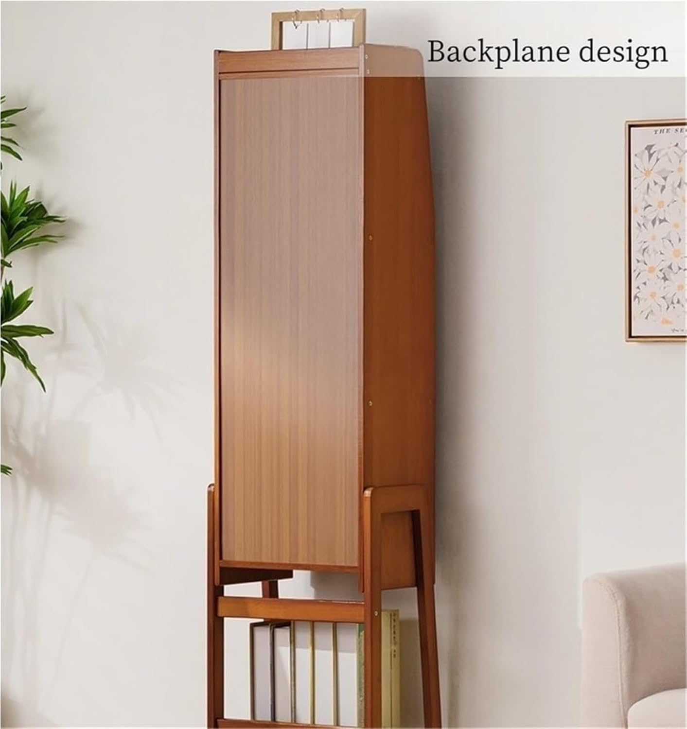 Tall Wooden Ladder Bookshelf - Multifunctional Storage Display Shelf for Living Room & Office - Stylish Book Shelving Unit, Ideal for Home Decor & Organization