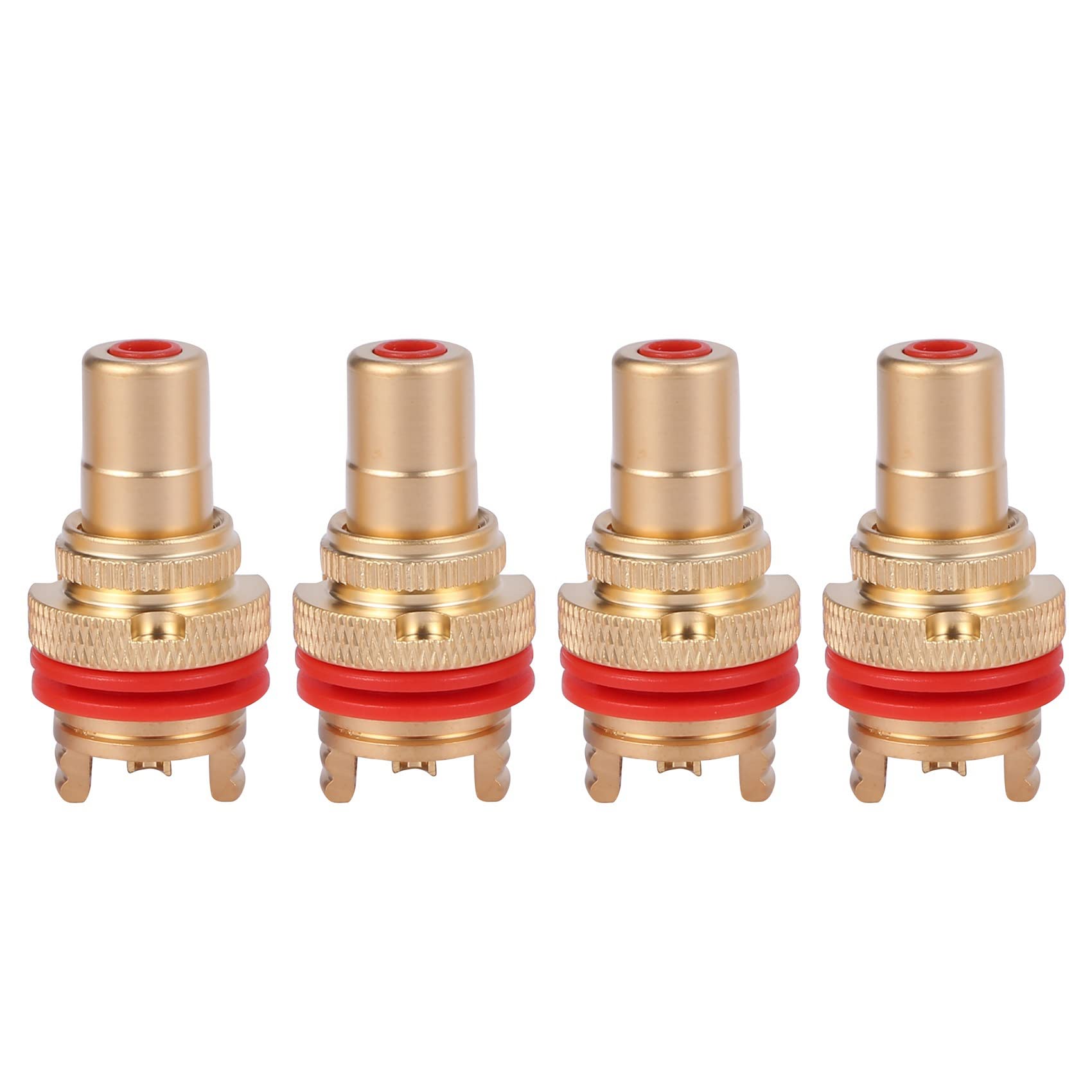Trjgtas 16Pcs Rouge + Blanc RCA Chassis Prise Connecteur de Haute Qualite RCA Phono Prise de Cuivre Ampli HiFi