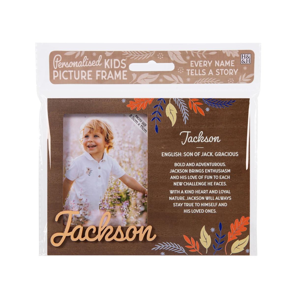 B&Q -  Pre-Personalised Picture Frame With Child's Name And MeaningJacksonFor 8.5 X 11Cm PhotoOver 90 Titles Available