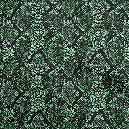 oneOone Cotton Cambric Green Fabric Animal Skin Sewing Craft Projects Fabric Prints By Yard 42 Inch Wide-31