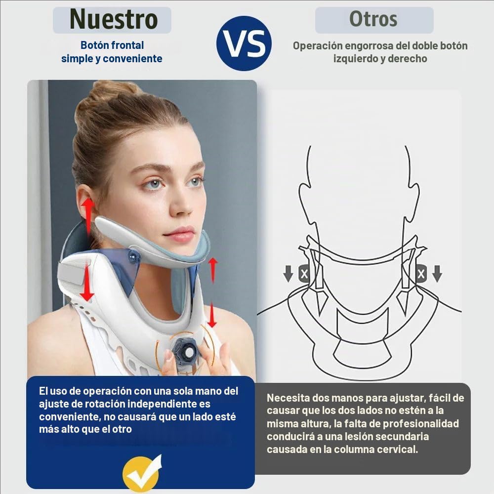 Dispositivo De Tracción Cervical Ajustable y Ligero -Con Soporte Cervical De Almohadilla Inflable,Para Dolor y Soporte Del Cuello,Alivio De La Presión Cervical y Tensión,Adecuado Para Uso Doméstico