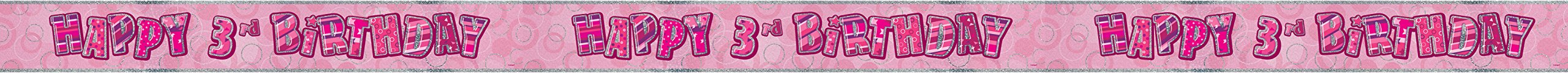 Unique Party 92068 - 9ft Foil Glitz Pink Happy 80th Birthday Banner — view 197