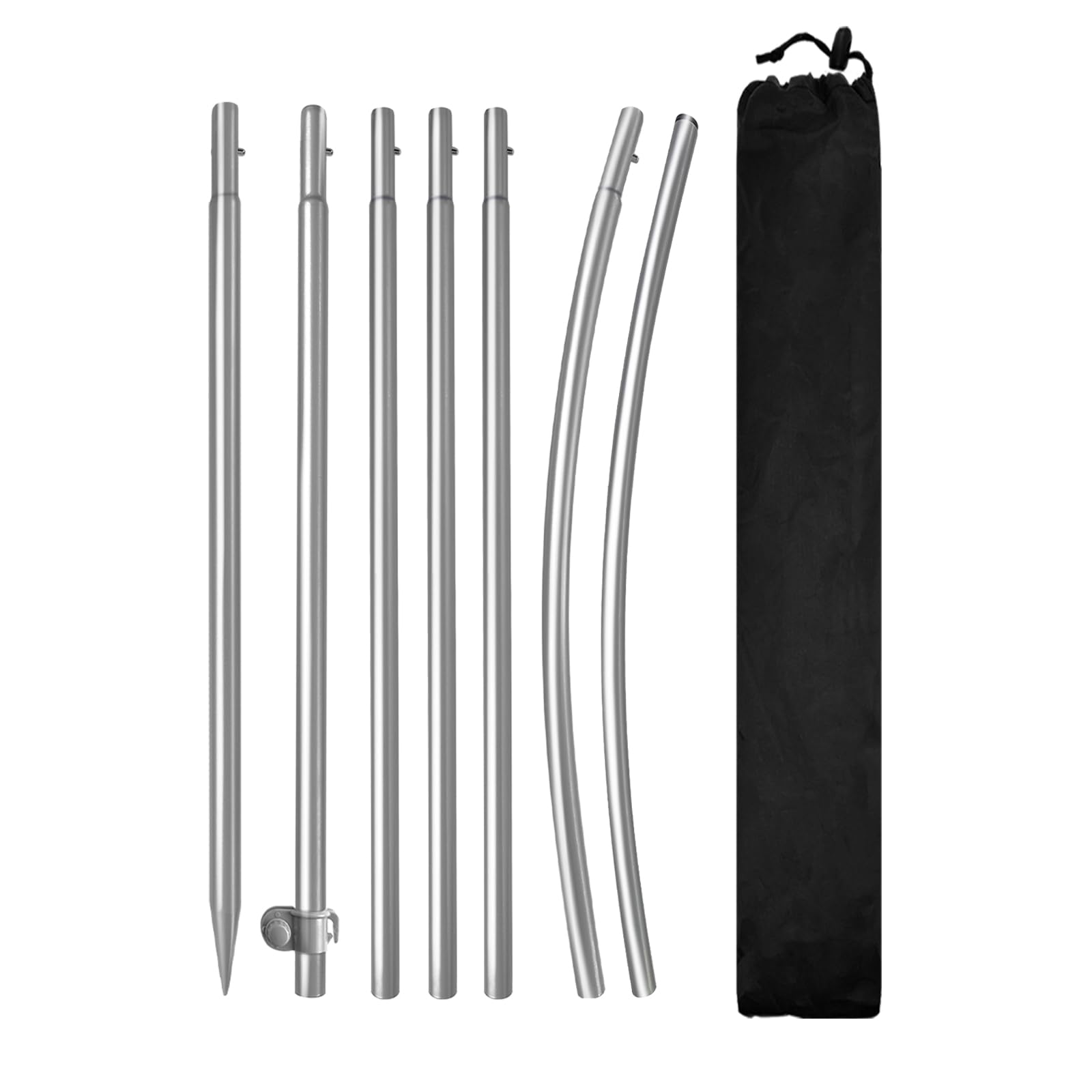 QSUM Feather Flag Pole Kit 8FT, Stainless Steel Swooper Flag Pole Kit Fit 6FT Feather Flag, Flagpole for Outdoor Advertising-picture-19