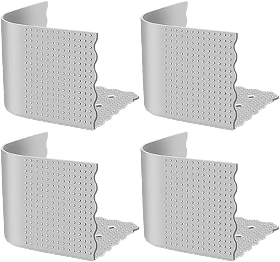 Bed Sheet Holders Straps Set of 4 Non-Slip Silicone Corner Fasteners for Thin Mattress Secure Bedding Fit Easy Install Bedroom Use(Gray)