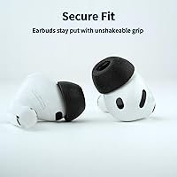 Vista 4 de Comply TrueGrip MAX Puntas de repuesto de espuma viscoelástica prémium para Apple AirPods Pro Gen 3 Comodidad de larga duración, máxima
