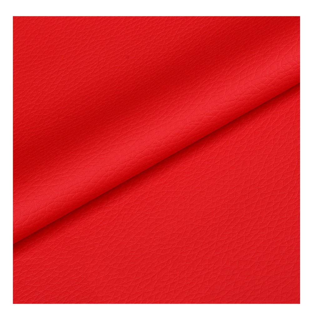 Tissu simili cuir litchi rouge rouleau 1.37x7m imperméable pour ameublement et couture