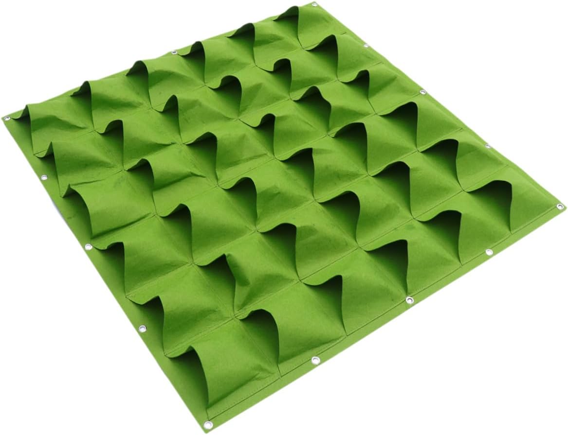 Vertical Hanging Planting Bag Felt Planter for Indoor Outdoor Garden Balcony Nursery Container for Vegetables Succulents Flowers Space-Saving Wall Grow Bag Green