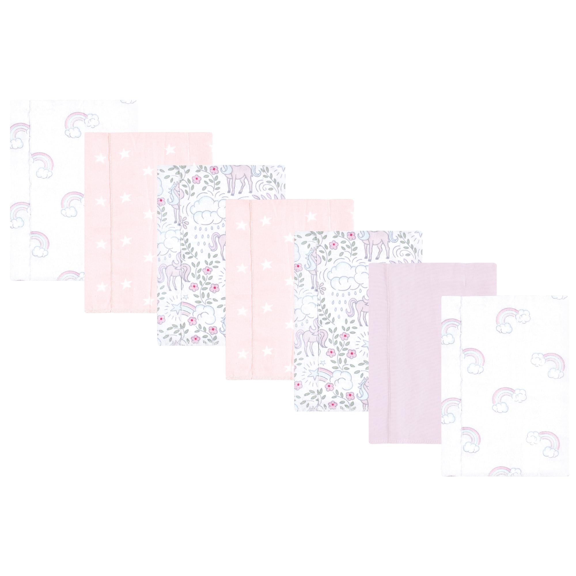 Luvable Friends Hudson Baby Flannel Burp Cloths 7pk, Magical Unicorn
