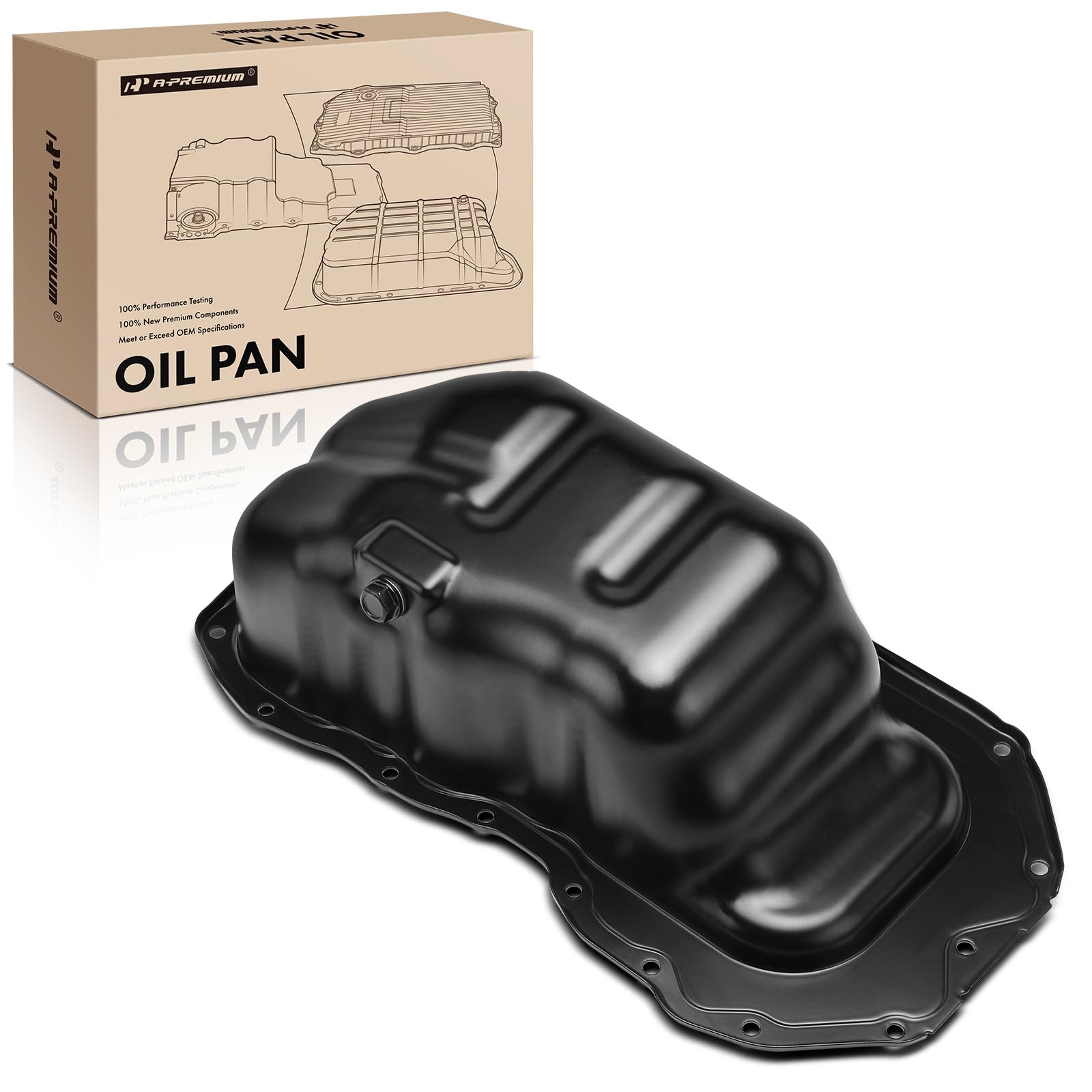 A-Premium Engine Oil Pan Sump with Drain Plug Compatible with Mazda CX-5 CX5 2013-2016, 3 2014-2018, CX-3 CX3 2016-2021, 2.0L, Replaces PE0110400