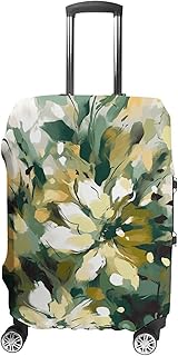 Funda de equipaje de mano, color amarillo claro, verde oscuro, para equipaje, aprobada por la TSA, protector elástico para maleta, antiarañazos, lavable, se adapta a fundas de 19 a 30 pulgadas, White