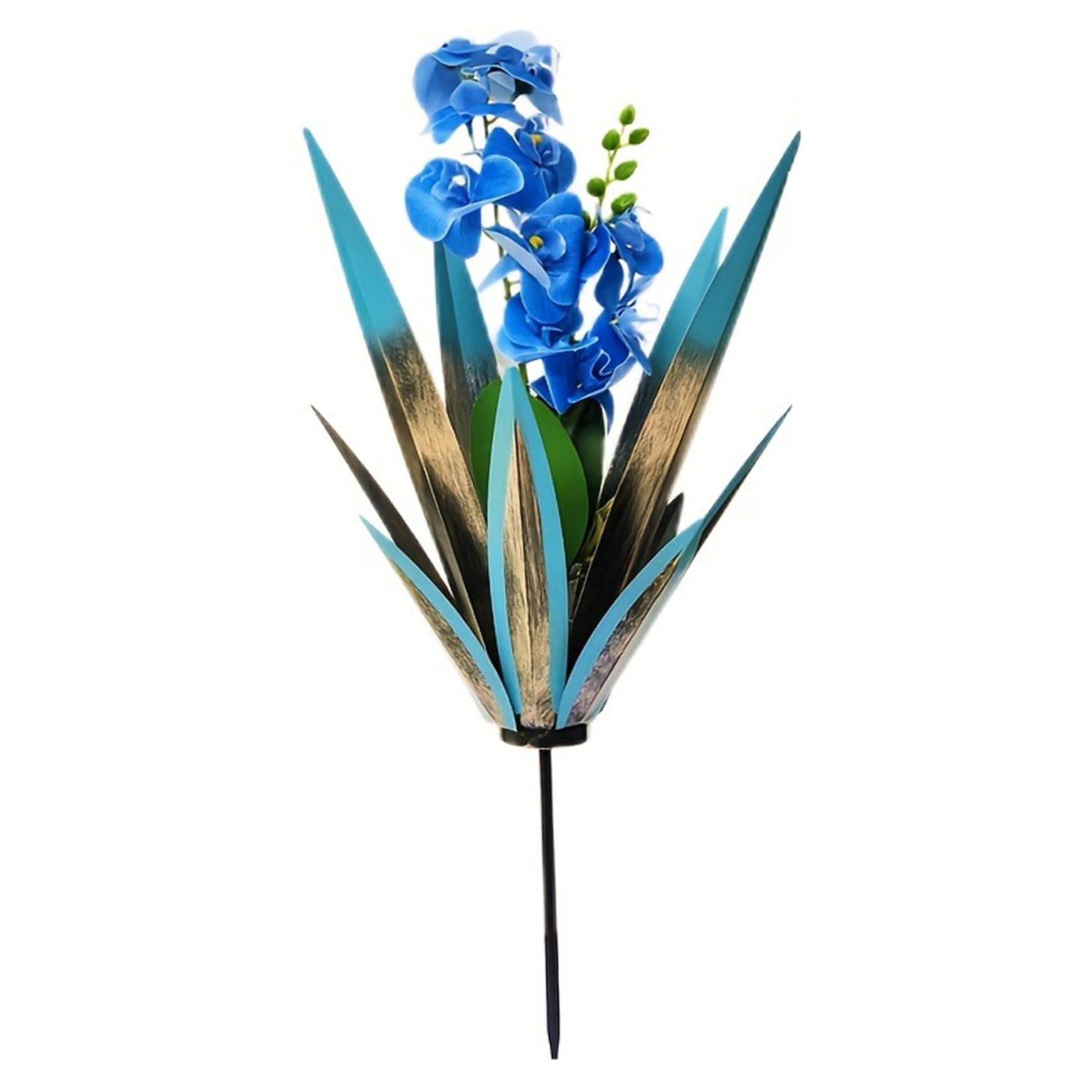 Plante d'agave en métal bleu de 15 pouces pour décoration de jardin
