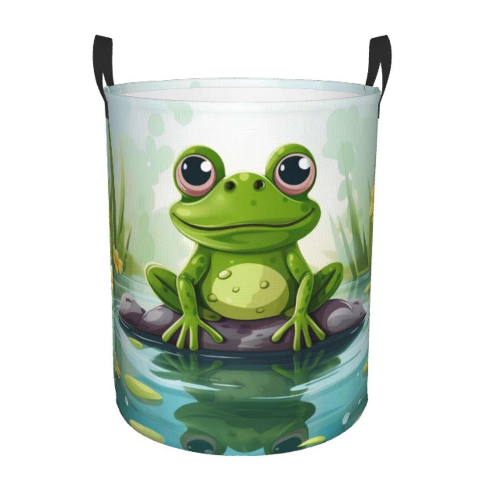 Panier à linge autonome grenouille pour en finir avec le désordre dans la salle de bain
