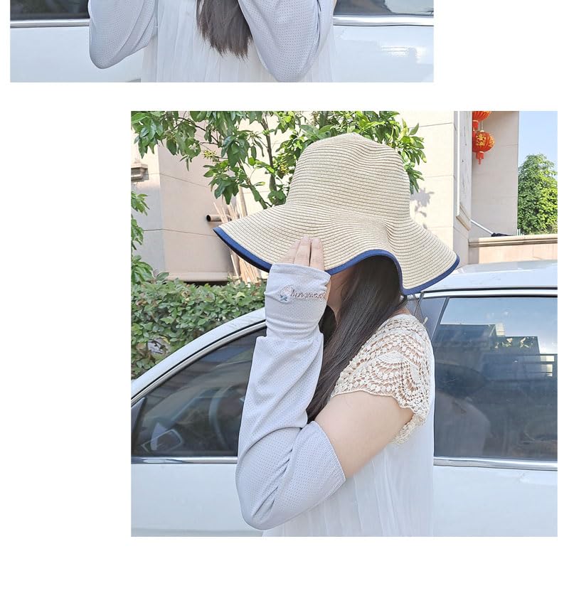 Funda de Brazo de Verano Suelta con Protector Solar para Conducir, Mangas de Seda fría para Mujer, Manga Fina con protección UV, Guantes para Brazo, Mangas de Hielo para Hombre