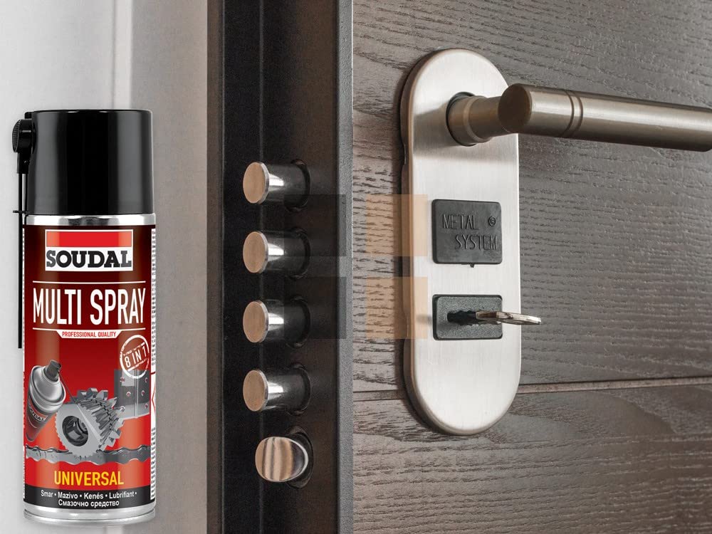 12x Soudal Multispray 8-fache Wirkung Rostlöser Schmiermittel Reiniger Kriechöl Korrosionsschutz Kontaktspray Schutzspray Entfetter 400ml Dose