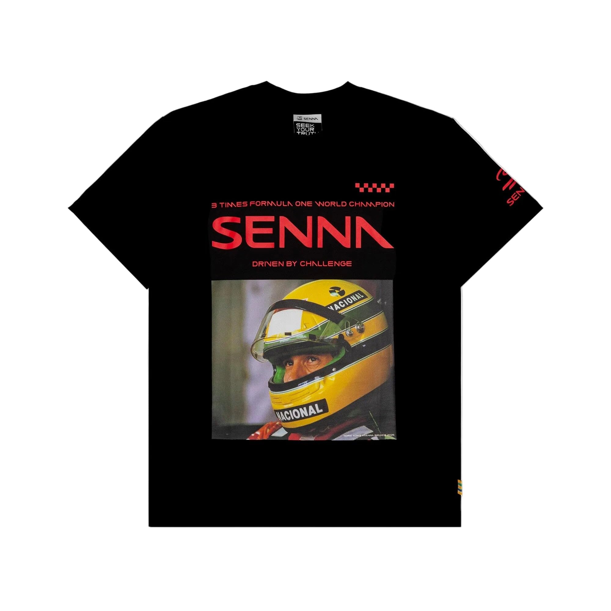 Ayrton Senna F1 Race T-Shirt, Black, L
