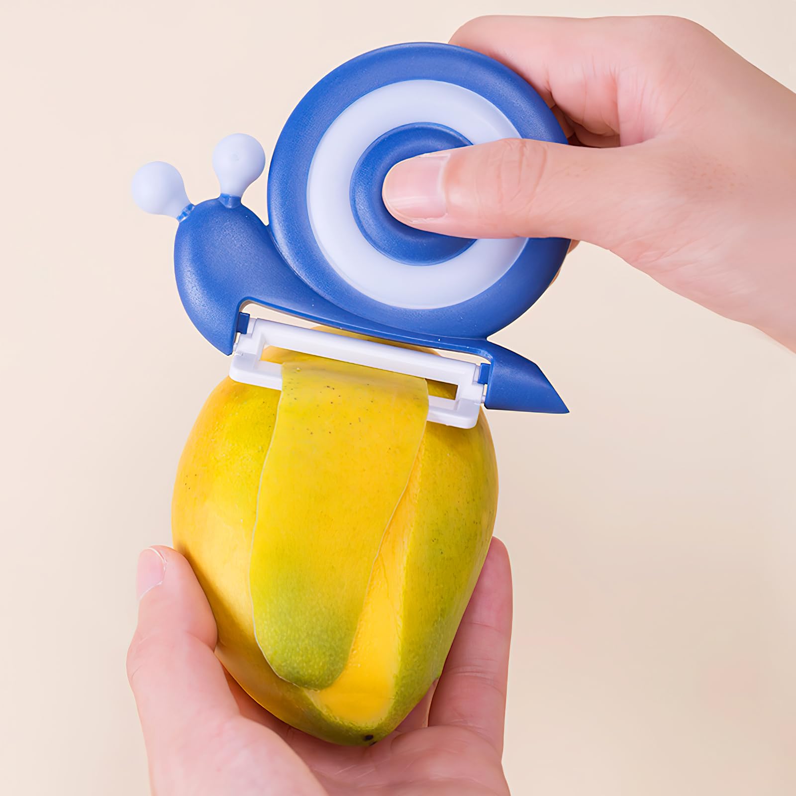 Pelador De Verduras Con Forma De Caracol - Cuchilla De Cerámica Giratoria 90°, Mango Antideslizante - Ideal Para Niños, Patatas, Manzanas, Zanahorias Y Más