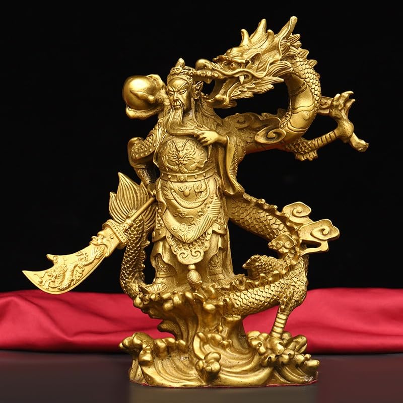Posąg Buddy do wnętrz kult posągi Buddy Dom Mosiężna statua Guan Gong Ozdoby Bóg bogactwa Guan Yu Figurka Feng Shui rzeźba medytująca statua Buddy Statua Rzeźba
