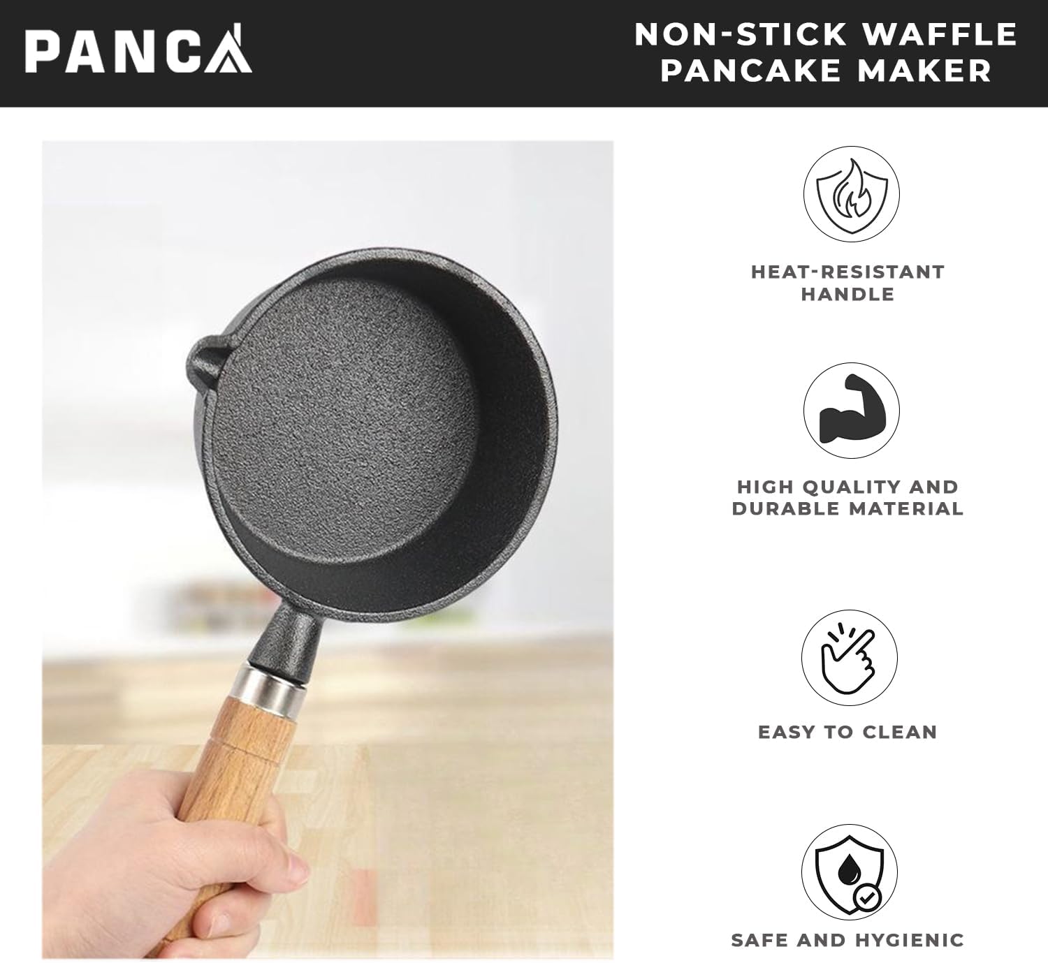 PANCA Cast Iron Tadka Pan/Vaghar/Chounk/Baghar for Frying Dal/Spices