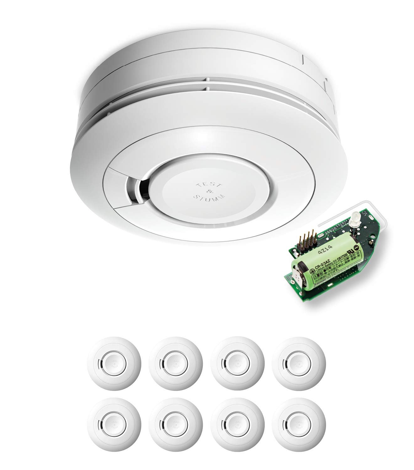 Ei Electronics Ei650RF radiowy czujnik dymu, zestaw z bezprzewodowym czujnikiem dymu i modułem radiowym, biały & Ei Electronics Ei650RF radiowy czujnik dymu
