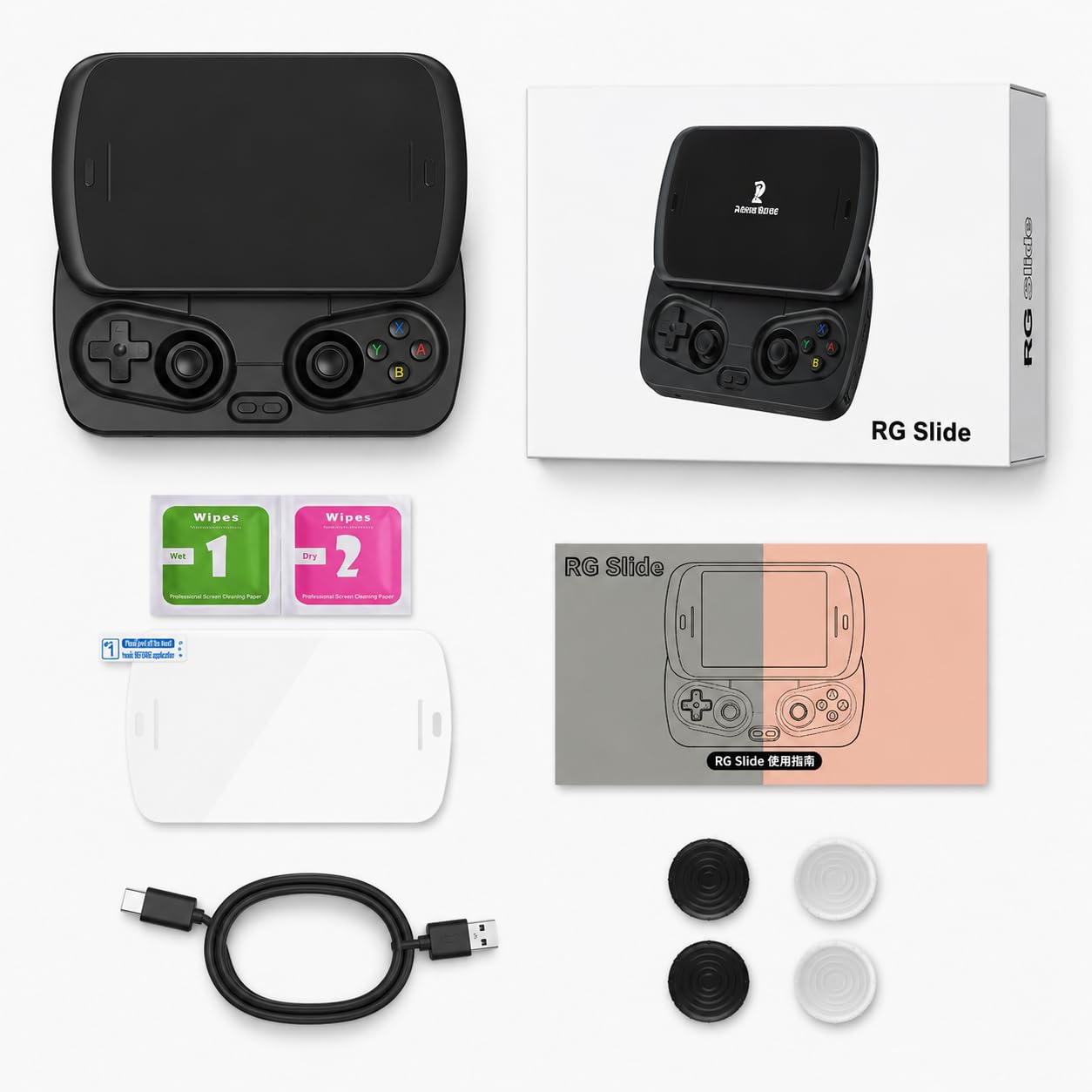 Console di gioco portatile pieghevole retrò scorrevole con schermo IPS da 4,7 pollici, Android 13, batteria 5000mAh, 8GB+128GB, nessun gioco