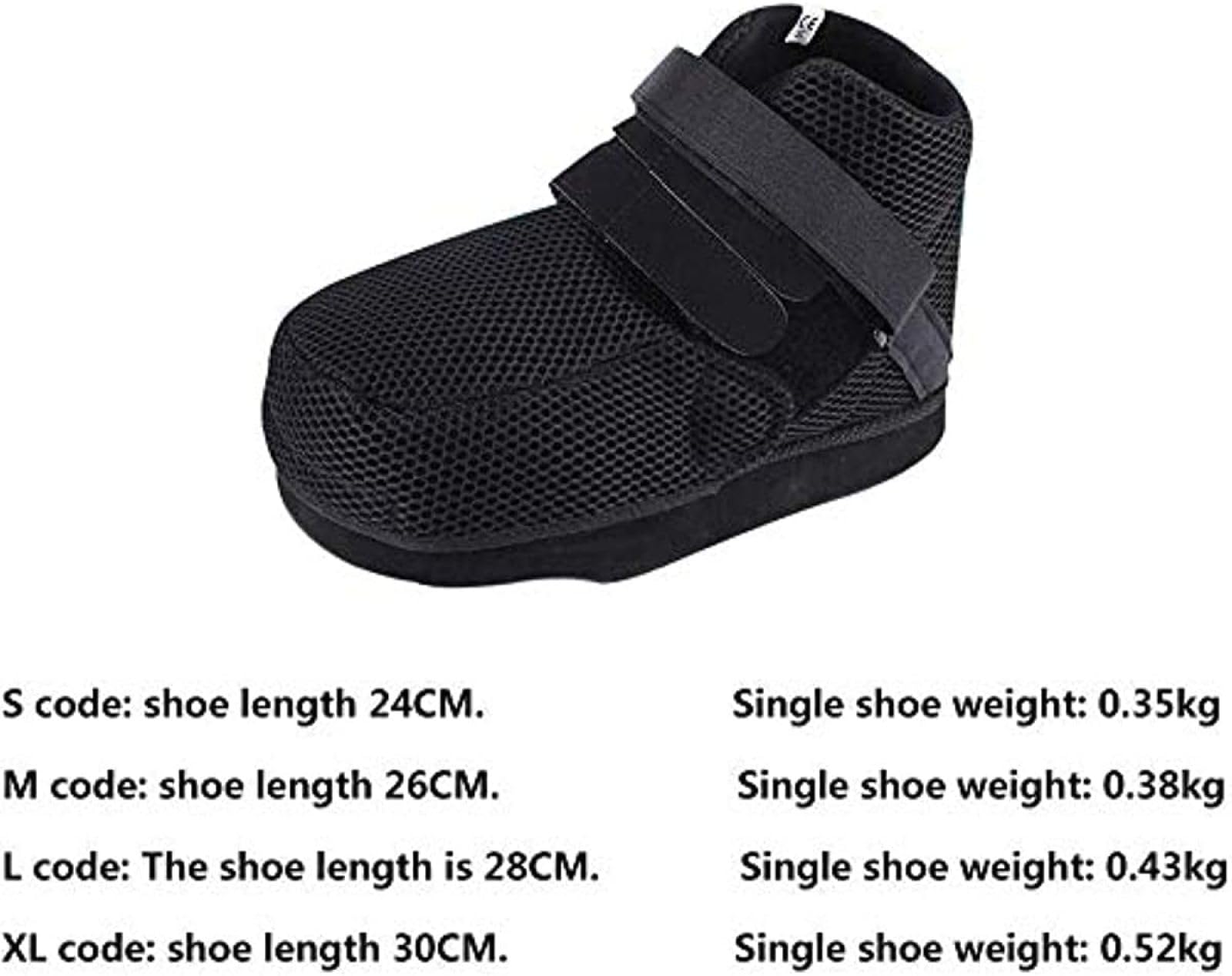 Talón De Descarga De Zapatos Postoperatorios Para Pie O Dedo Del Pie Roto Talón O Tobillo Dolor Ulceraciones Pies Heridas Zapato De Punta Abierta Postoperatorio Ajustable Para Hombres Y Mujeres,28cm