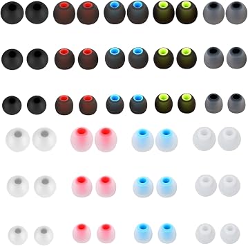 Earbud Replacement Tips 54Pcs S+M+L,Ear Bud Rubber Tips Silicone Earbud Tips Earbud Covers Silicone Tips Headphone Covers for Ears Headphone Ear Covers Replacement Inner Hole 3.8mm -5.1mm