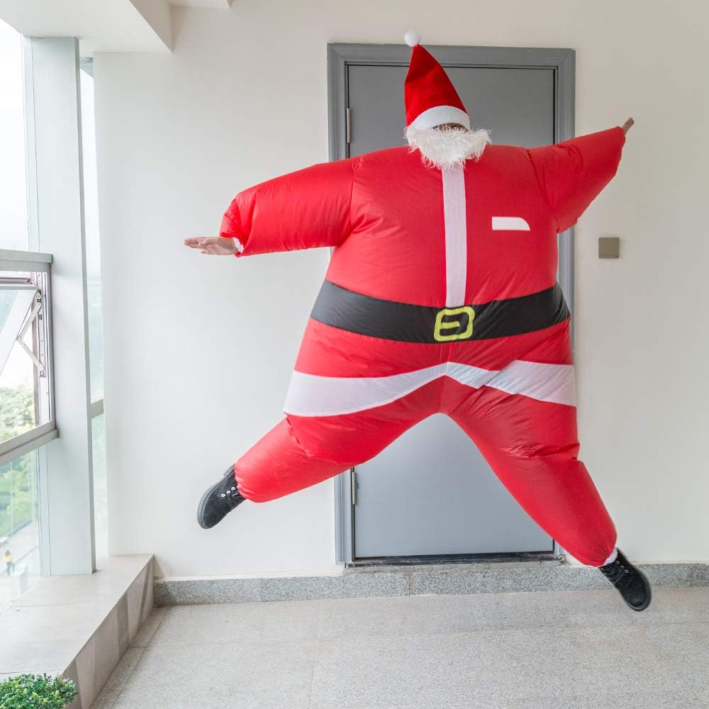Inflatable Christmas Santa Claus Costume Unisex Adult Xmas Inflatable Funny Festive Suit Blow Up - Image 3