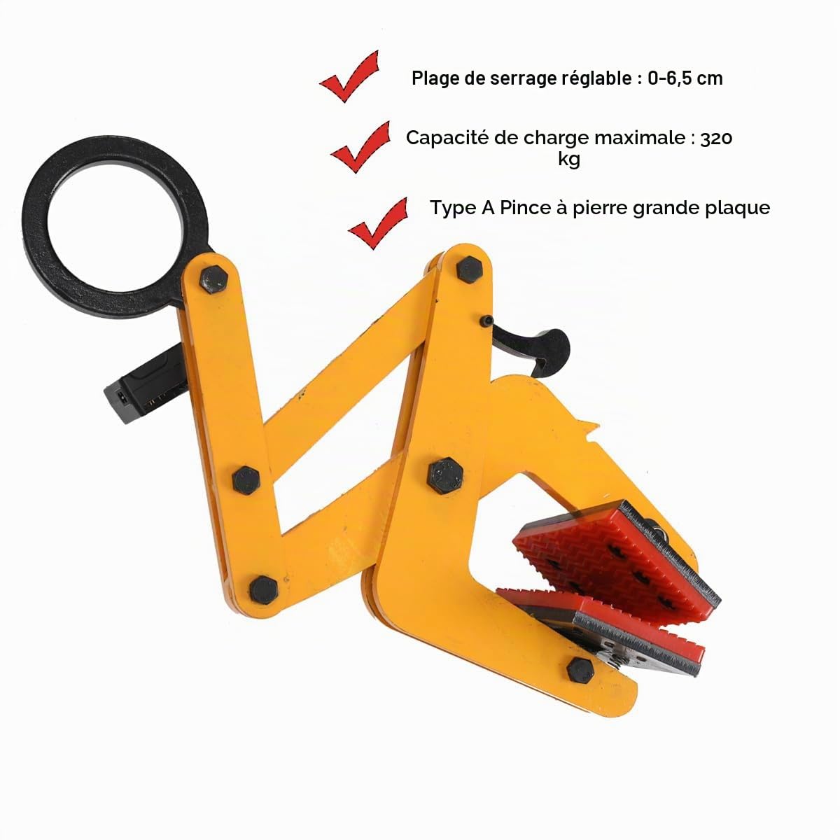 Support pour panneaux de pierre 320kg Pince universelle Griffes de levage Étrier de levage pour soulever et transporter, Pince pour plaques Fixation de plaques de marbre Étrier suspendu