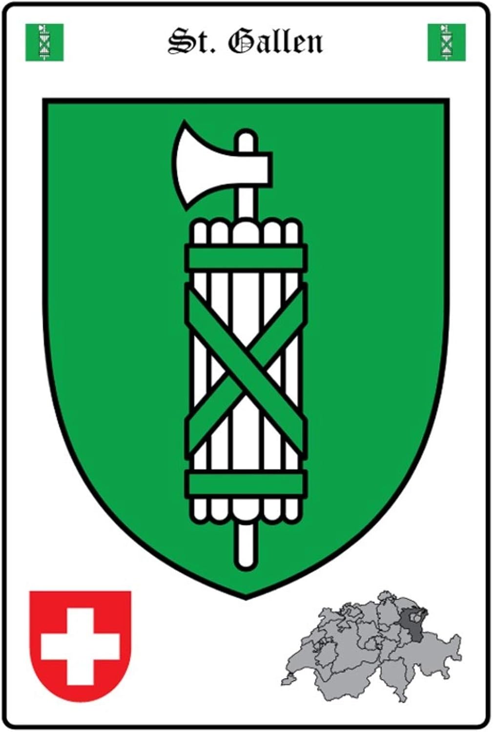 Amazon.com: St. Gallen Switzerland Emblem Nostalgic Domed Strong Metal ...
